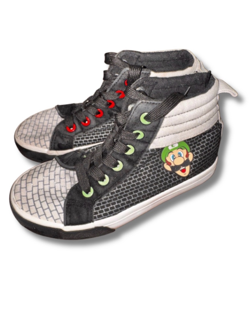 Nintendo Kids High-Top Sneakers in Black, Gray, Red & Green